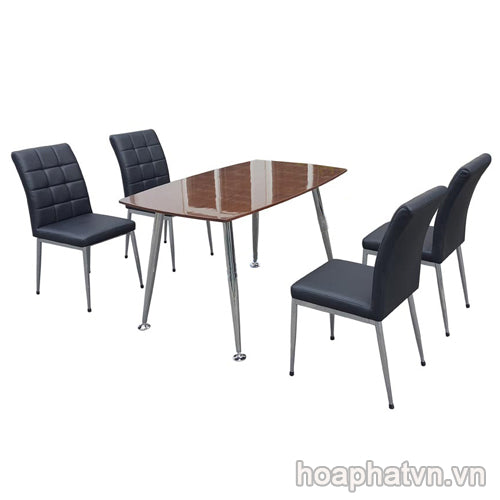 Bộ bàn ghế ăn B68 nâu - G68 - Nội Thất Hòa Phát