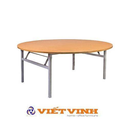 Bàn BG06K16 mặt tròn dạng gấp không ngăn - Nội thất Việt Vinh