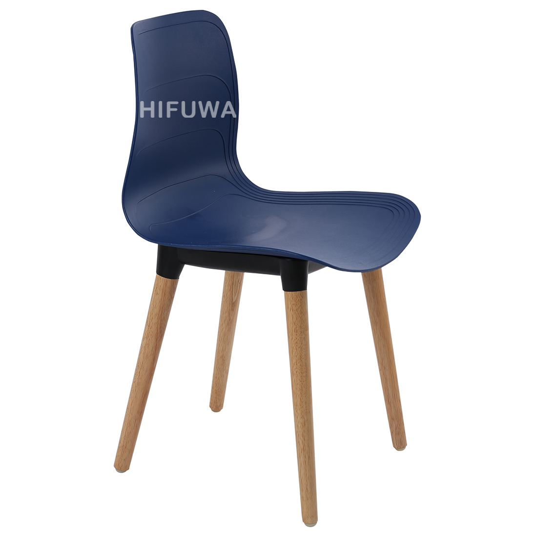 Ghế nhựa chân gỗ - HIFUWA-G (Xanh đậm)