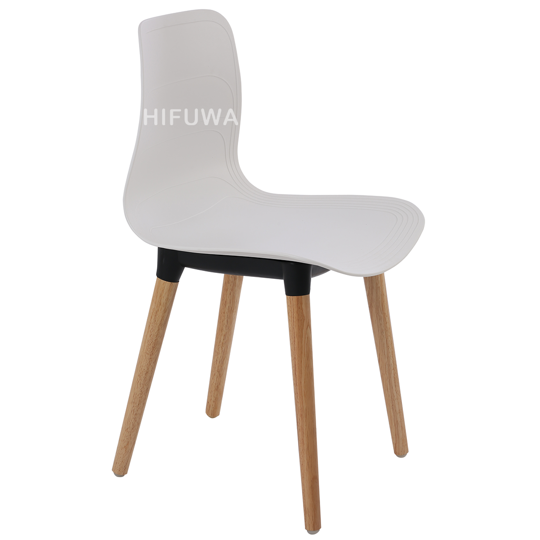 Ghế nhựa chân gỗ - HIFUWA-G (Trắng)