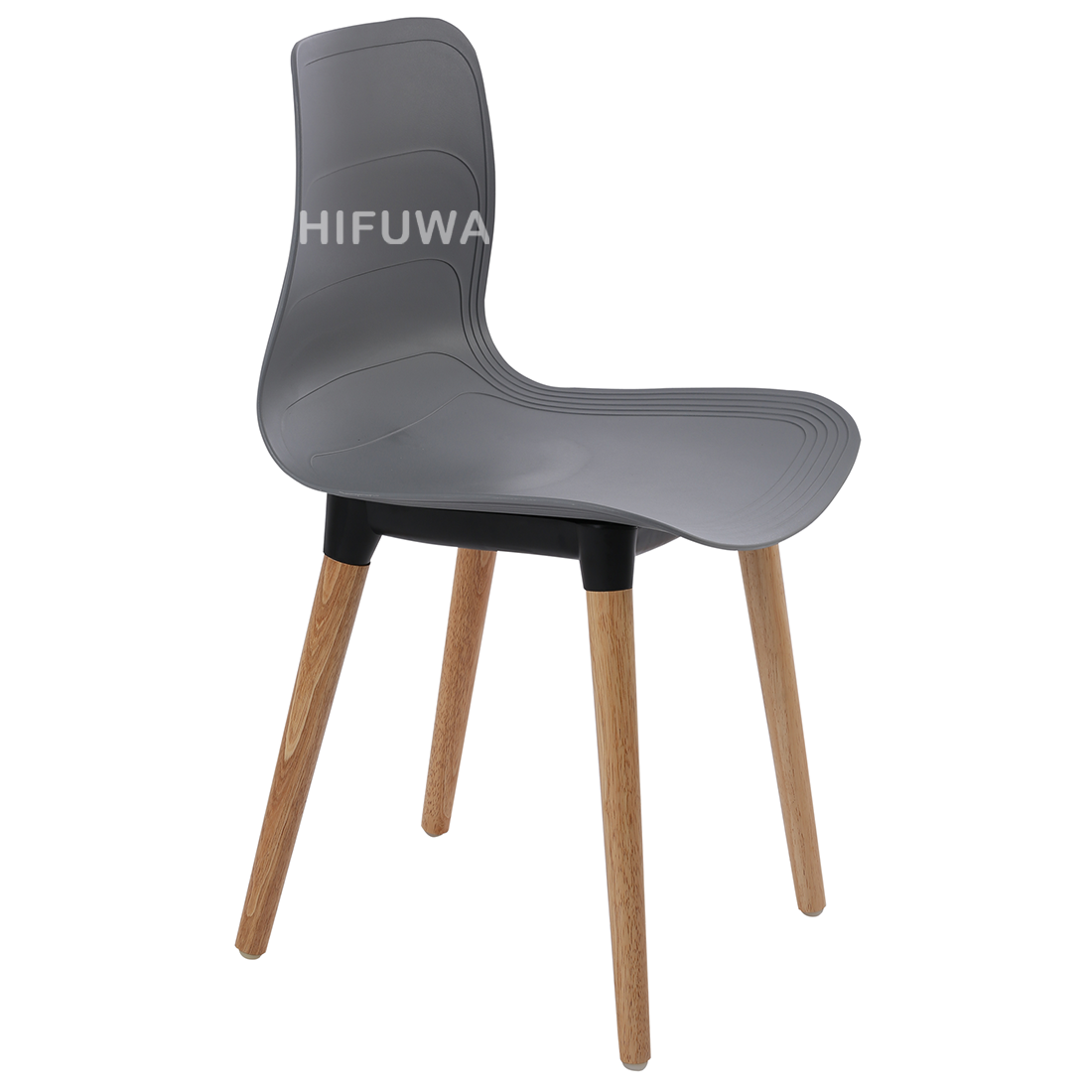 Ghế nhựa chân gỗ - HIFUWA-G (Xám)