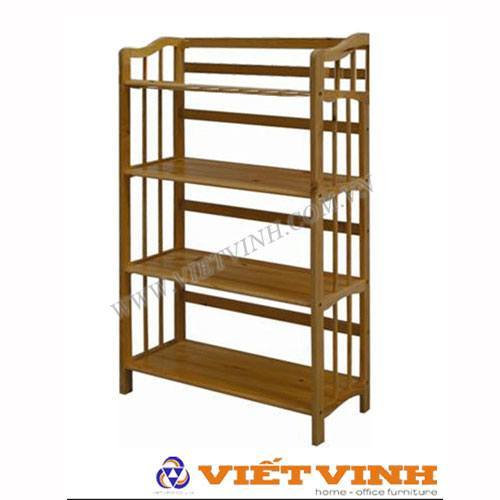 Giá sách gỗ TGS01-4 - Giá sách thư viện Hòa Phát