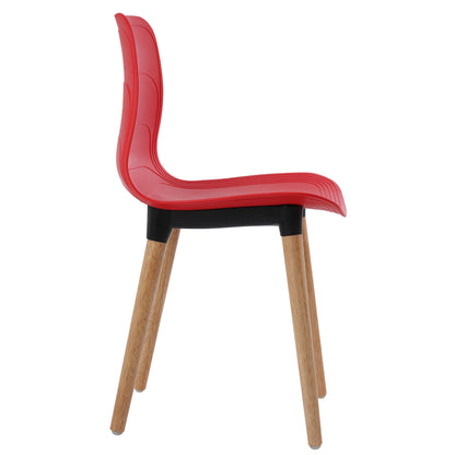 Ghế nhựa chân gỗ - HIFUWA-G (Đỏ tươi)