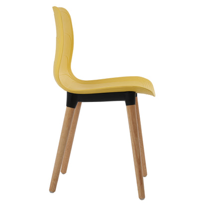 Ghế nhựa chân gỗ - HIFUWA-G (Vàng)